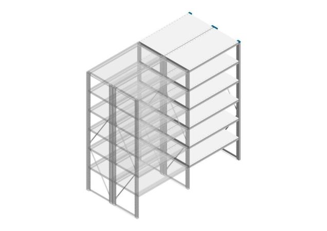 Aanbouwsectie Nedcon SF Legbordstelling 2000x970x1000mm hxbxd 6 niveaus Metaal Verzinkt 80kg Dubbel