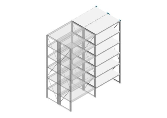 Aanbouwsectie Nedcon SF Legbordstelling 2200x970x1000mm hxbxd 6 niveaus Metaal Verzinkt 200kg Dubbel