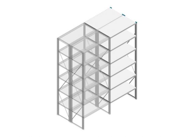 Aanbouwsectie Nedcon SF Legbordstelling 2500x970x1000mm hxbxd 6 niveaus Metaal Verzinkt 80kg Dubbel