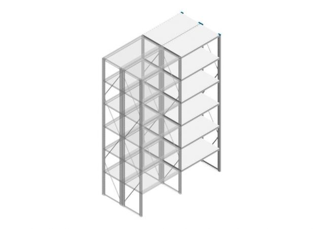 Aanbouwsectie Nedcon SF Legbordstelling 3000x970x1000mm hxbxd 6 niveaus Metaal Verzinkt 80kg Dubbel