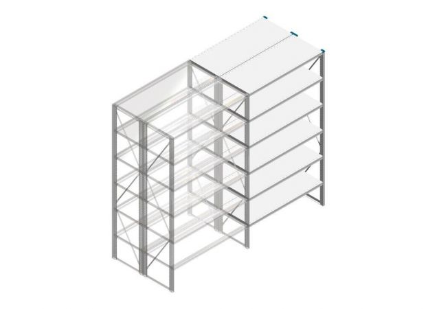 Aanbouwsectie Nedcon SF Legbordstelling 2200x1270x1000mm hxbxd 6 niveaus Metaal Verzinkt 175kg Dubbel
