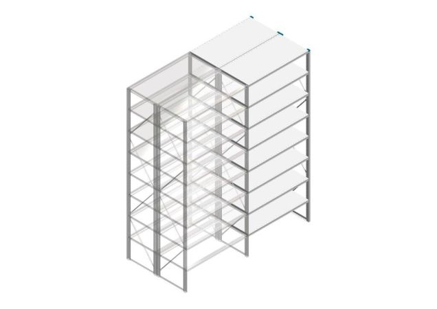 Aanbouwsectie Nedcon SF Legbordstelling 3000x1270x1200mm hxbxd 8 niveaus Metaal Verzinkt 175kg Dubbel