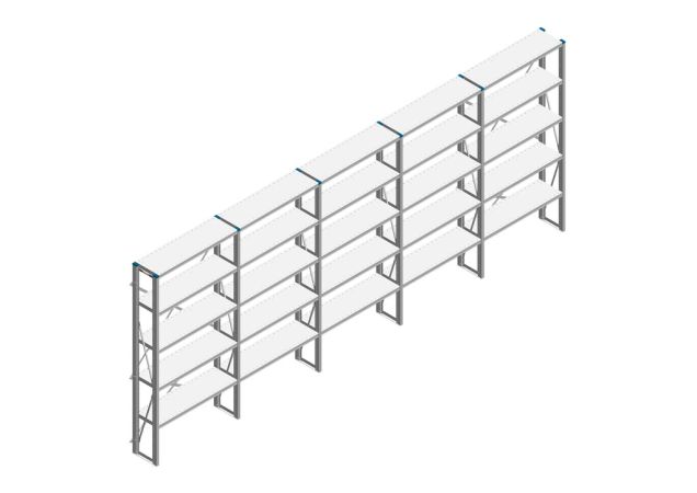 Voordeelrij Nedcon SF Legbordstelling 2000x5030x300mm hxbxd 5 niveaus Metaal Verzinkt 85kg Enkel