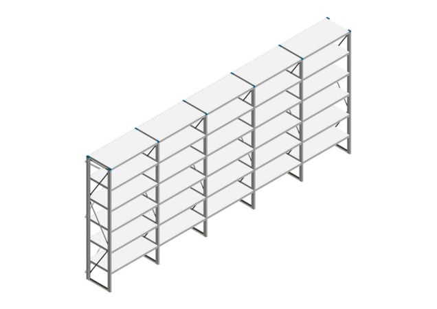 Voordeelrij Nedcon SF Legbordstelling 2200x5030x500mm hxbxd 6 niveaus Metaal Verzinkt 80kg Enkel