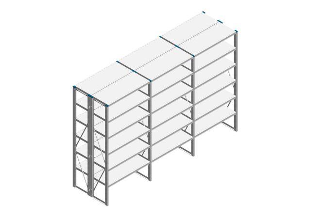 Voordeelrij Nedcon SF Legbordstelling 2000x3030x800mm hxbxd 6 niveaus Metaal Verzinkt 80kg Dubbel