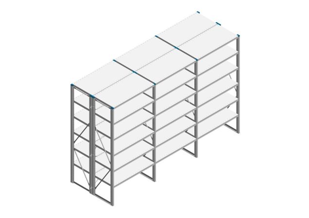 Voordeelrij Nedcon SF Legbordstelling 2000x3030x1000mm hxbxd 6 niveaus Metaal Verzinkt 80kg Dubbel