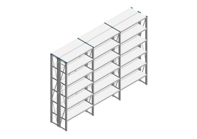 Voordeelrij Nedcon SF Legbordstelling 2200x3030x600mm hxbxd 6 niveaus Metaal Verzinkt 85kg Dubbel