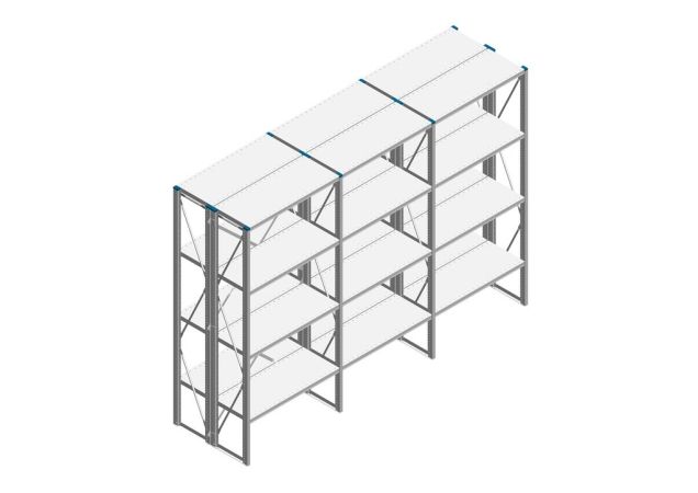 Voordeelrij Nedcon SF Legbordstelling 2200x3030x800mm hxbxd 4 niveaus Metaal Verzinkt 80kg Dubbel