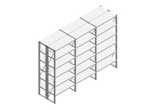 Voordeelrij Nedcon SF Legbordstelling 2200x3030x800mm hxbxd 6 niveaus Metaal Verzinkt 80kg Dubbel