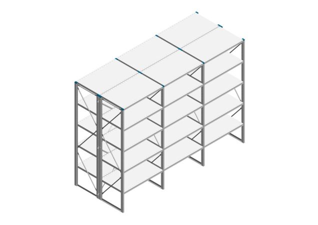 Voordeelrij Nedcon SF Legbordstelling 2200x3030x1200mm hxbxd 5 niveaus Metaal Verzinkt 80kg Dubbel