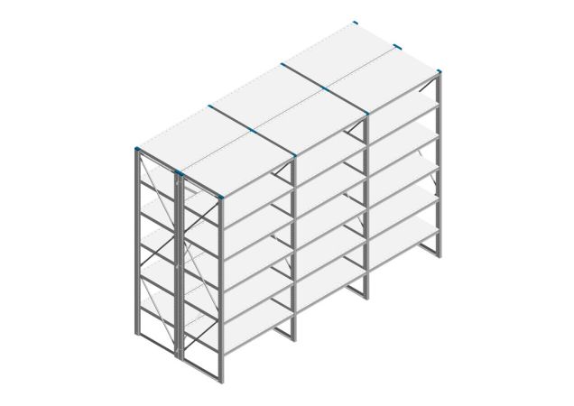 Voordeelrij Nedcon SF Legbordstelling 2200x3030x1200mm hxbxd 6 niveaus Metaal Verzinkt 80kg Dubbel