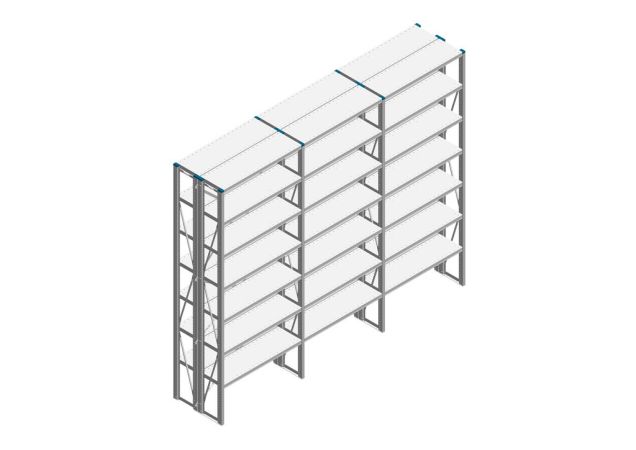 Voordeelrij Nedcon SF Legbordstelling 2500x3030x600mm hxbxd 7 niveaus Metaal Verzinkt 85kg Dubbel