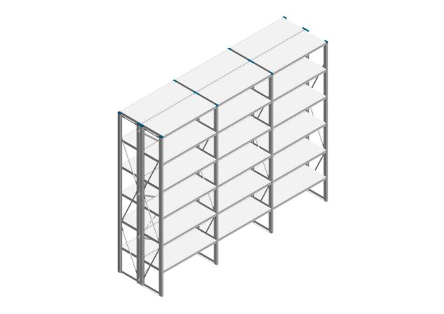 Voordeelrij Nedcon SF Legbordstelling 2500x3030x800mm hxbxd 6 niveaus Metaal Verzinkt 80kg Dubbel
