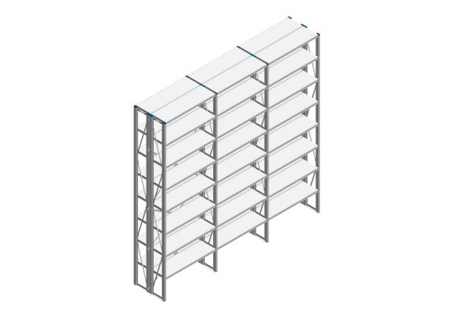 Voordeelrij Nedcon SF Legbordstelling 3000x3030x600mm hxbxd 8 niveaus Metaal Verzinkt 85kg Dubbel