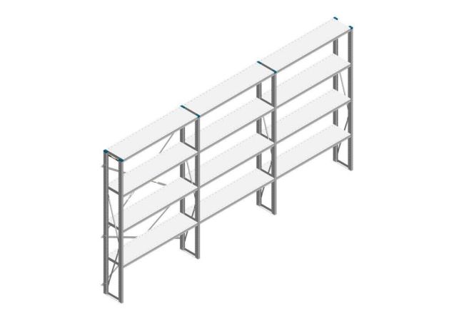 Voordeelrij Nedcon SF Legbordstelling 2000x3930x300mm hxbxd 4 niveaus Metaal Verzinkt 70kg Enkel