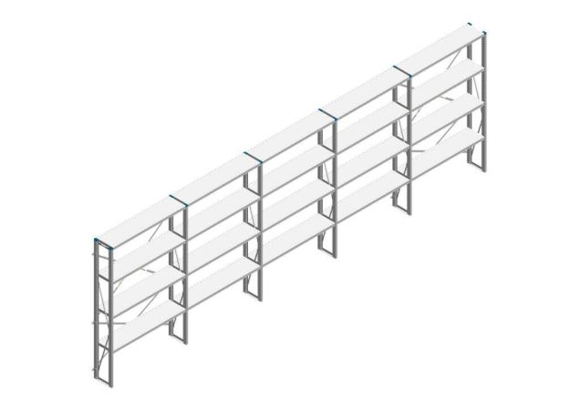 Voordeelrij Nedcon SF Legbordstelling 2000x6530x300mm hxbxd 4 niveaus Metaal Verzinkt 70kg Enkel