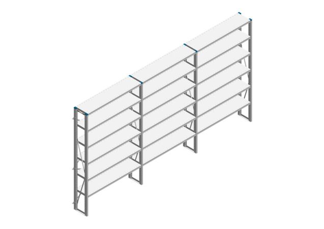 Voordeelrij Nedcon SF Legbordstelling 2000x3930x300mm hxbxd 6 niveaus Metaal Verzinkt 70kg Enkel