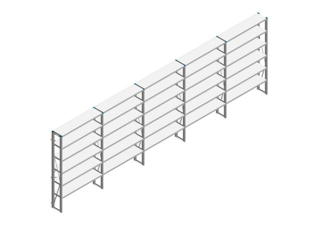 Voordeelrij Nedcon SF Legbordstelling 2000x6530x300mm hxbxd 6 niveaus Metaal Verzinkt 70kg Enkel