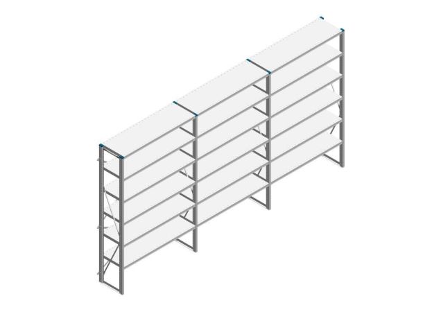 Voordeelrij Nedcon SF Legbordstelling 2000x3930x400mm hxbxd 6 niveaus Metaal Verzinkt 65kg Enkel