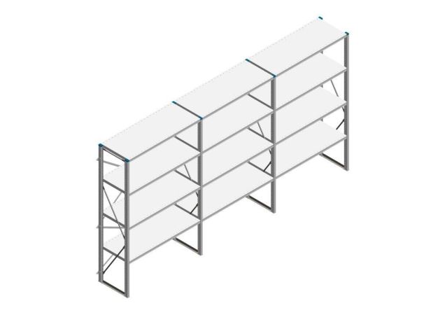 Voordeelrij Nedcon SF Legbordstelling 2000x3930x500mm hxbxd 4 niveaus Metaal Verzinkt 60kg Enkel