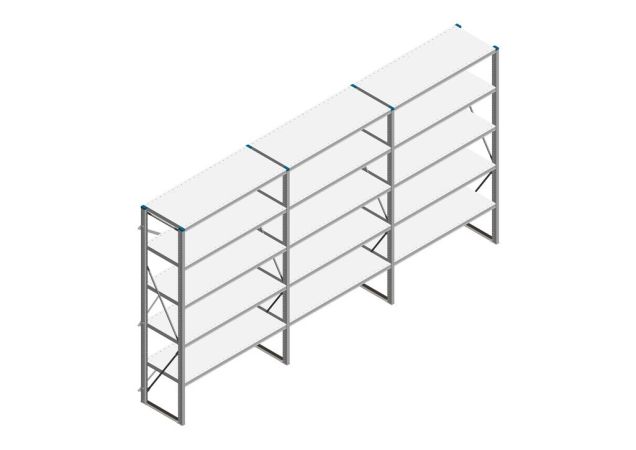 Voordeelrij Nedcon SF Legbordstelling 2000x3930x500mm hxbxd 5 niveaus Metaal Verzinkt 60kg Enkel