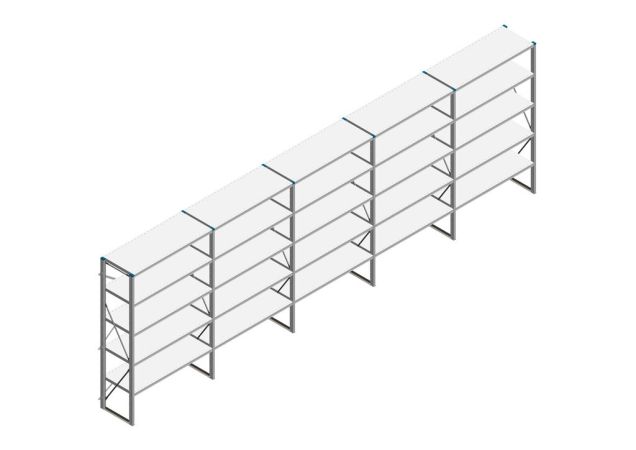 Voordeelrij Nedcon SF Legbordstelling 2000x6530x500mm hxbxd 5 niveaus Metaal Verzinkt 60kg Enkel