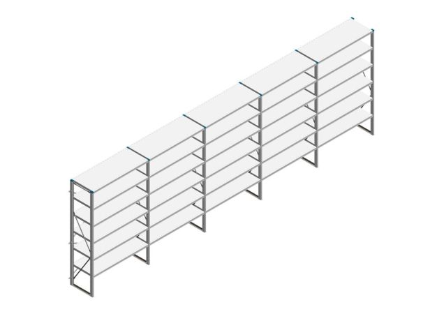 Voordeelrij Nedcon SF Legbordstelling 2000x6530x500mm hxbxd 6 niveaus Metaal Verzinkt 60kg Enkel