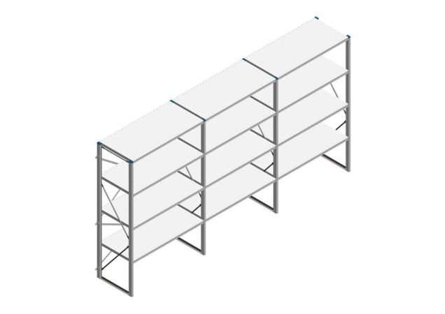 Voordeelrij Nedcon SF Legbordstelling 2000x3930x600mm hxbxd 4 niveaus Metaal Verzinkt 60kg Enkel