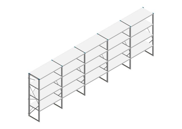 Voordeelrij Nedcon SF Legbordstelling 2000x6530x600mm hxbxd 4 niveaus Metaal Verzinkt 60kg Enkel