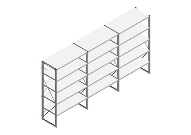 Voordeelrij Nedcon SF Legbordstelling 2000x3930x600mm hxbxd 5 niveaus Metaal Verzinkt 60kg Enkel