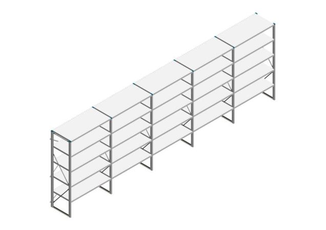 Voordeelrij Nedcon SF Legbordstelling 2000x6530x600mm hxbxd 5 niveaus Metaal Verzinkt 60kg Enkel