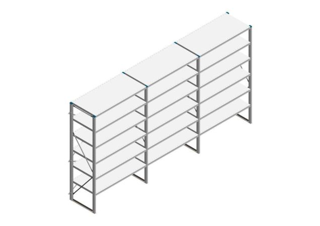 Voordeelrij Nedcon SF Legbordstelling 2000x3930x600mm hxbxd 6 niveaus Metaal Verzinkt 60kg Enkel