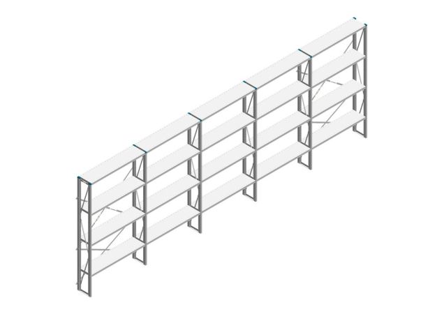 Voordeelrij Nedcon SF Legbordstelling 2200x6530x300mm hxbxd 6 niveaus Metaal Verzinkt 70kg Enkel