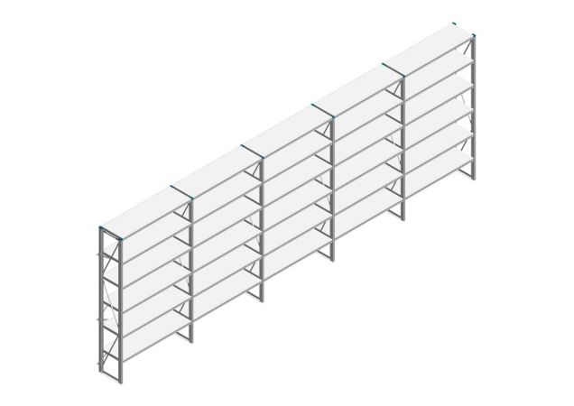 Voordeelrij Nedcon SF Legbordstelling 2200x6530x400mm hxbxd 6 niveaus Metaal Verzinkt 65kg Enkel
