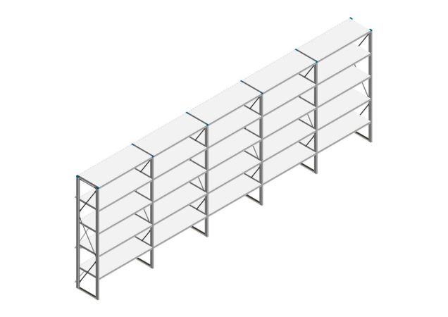 Voordeelrij Nedcon SF Legbordstelling 2200x6530x500mm hxbxd 5 niveaus Metaal Verzinkt 60kg Enkel