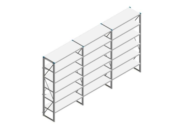 Voordeelrij Nedcon SF Legbordstelling 2200x3930x500mm hxbxd 6 niveaus Metaal Verzinkt 60kg Enkel