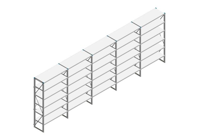 Voordeelrij Nedcon SF Legbordstelling 2200x6530x500mm hxbxd 6 niveaus Metaal Verzinkt 60kg Enkel