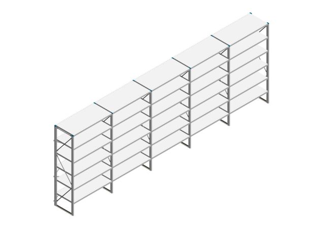 Voordeelrij Nedcon SF Legbordstelling 2200x6530x600mm hxbxd 6 niveaus Metaal Verzinkt 60kg Enkel