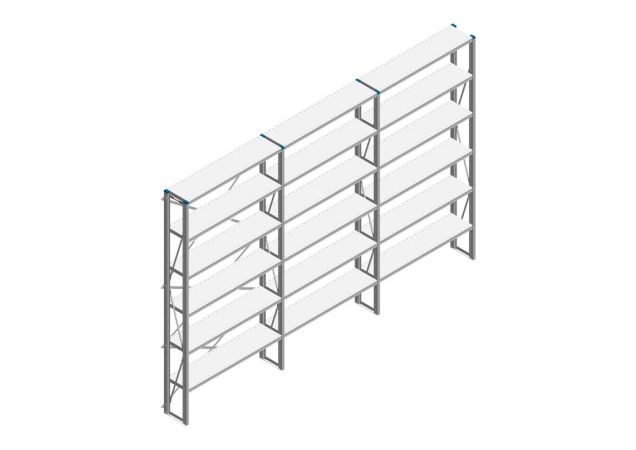 Voordeelrij Nedcon SF Legbordstelling 2500x3930x300mm hxbxd 6 niveaus Metaal Verzinkt 70kg Enkel