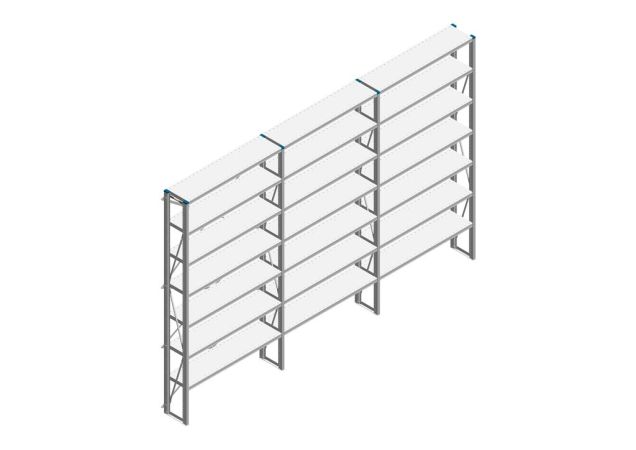 Voordeelrij Nedcon SF Legbordstelling 2500x3930x300mm hxbxd 7 niveaus Metaal Verzinkt 70kg Enkel