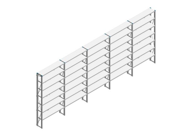Voordeelrij Nedcon SF Legbordstelling 2500x6530x300mm hxbxd 7 niveaus Metaal Verzinkt 70kg Enkel