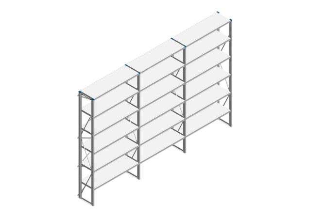 Voordeelrij Nedcon SF Legbordstelling 2500x3930x400mm hxbxd 6 niveaus Metaal Verzinkt 65kg Enkel