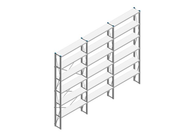 Voordeelrij Nedcon SF Legbordstelling 3000x3930x300mm hxbxd 6 niveaus Metaal Verzinkt 70kg Enkel