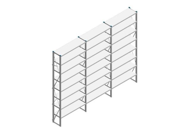 Voordeelrij Nedcon SF Legbordstelling 3000x3930x400mm hxbxd 8 niveaus Metaal Verzinkt 65kg Enkel