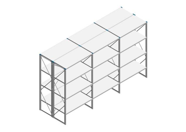 Voordeelrij Nedcon SF Legbordstelling 2200x3930x1200mm hxbxd 4 niveaus Metaal Verzinkt 60kg Dubbel