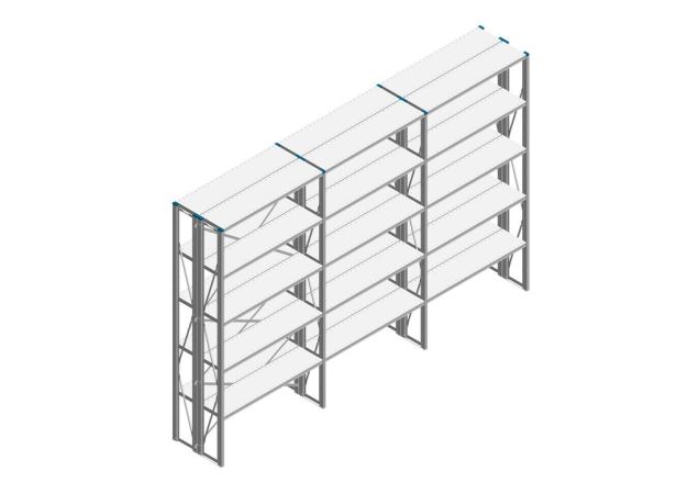 Voordeelrij Nedcon SF Legbordstelling 2500x3930x600mm hxbxd 5 niveaus Metaal Verzinkt 70kg Dubbel