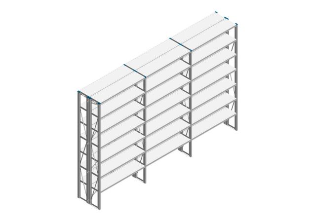 Voordeelrij Nedcon SF Legbordstelling 2500x3930x600mm hxbxd 7 niveaus Metaal Verzinkt 70kg Dubbel