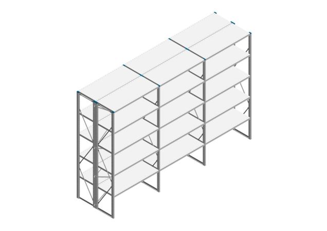 Voordeelrij Nedcon SF Legbordstelling 2500x3930x1000mm hxbxd 5 niveaus Metaal Verzinkt 60kg Dubbel