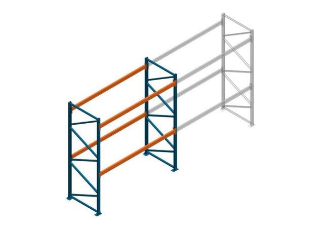 Beginsectie Nedcon Palletstelling 3000x2700x1100mm hxbxd CC13040/1006820 2niveaus 3800kg/niv