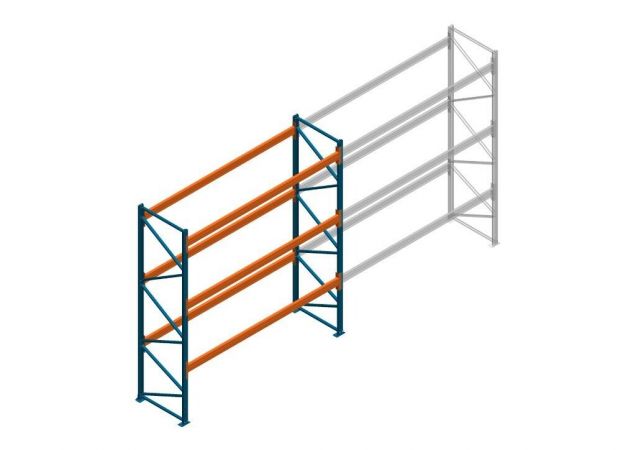 Beginsectie Nedcon Palletstelling 4000x3600x1100mm hxbxd CC15050/1006820 3niveaus 3850kg/niv